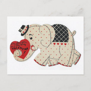 Vintage Valentine Elephant Postcard