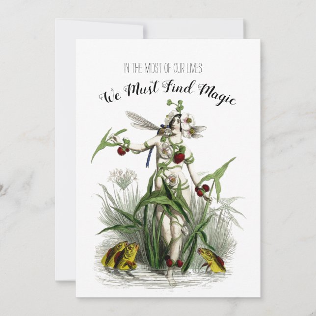 Vintage Valentine Finding Magic Holiday Card (Front)