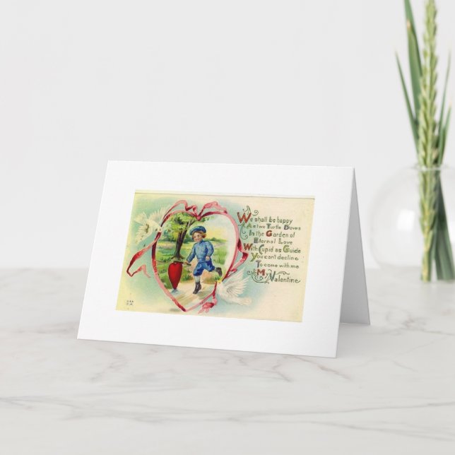 Vintage Valentine - Garden of Eternal Love, Holiday Card (Front)