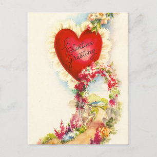 Vintage Valentine Greeting Holiday Postcard