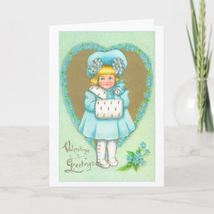 Vintage Valentine Greetings Granddaughter Holiday Card