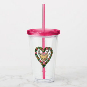 Vintage Valentine Heart Acrylic Tumbler
