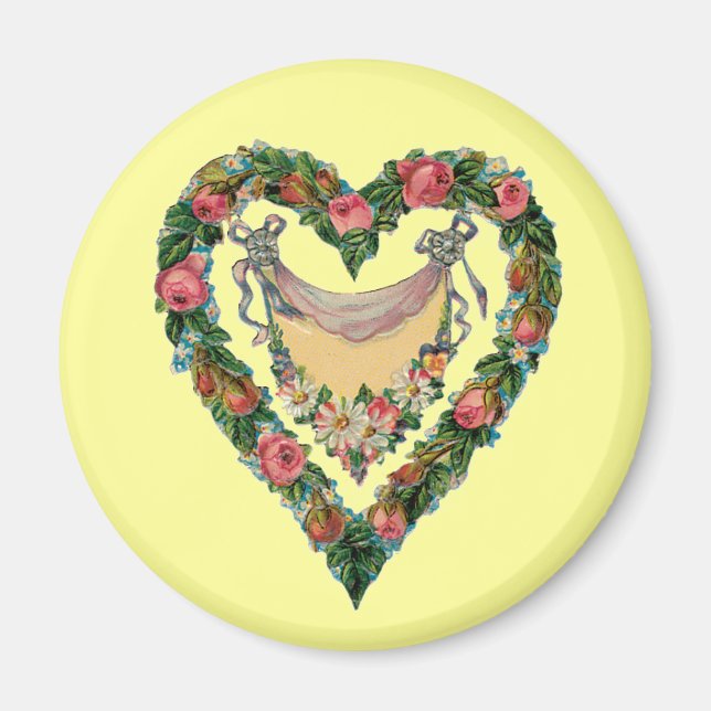 Vintage Valentine Heart Magnet (Front)