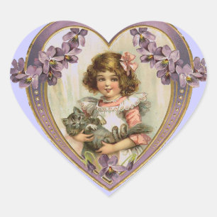 Vintage Valentine Heart Sticker