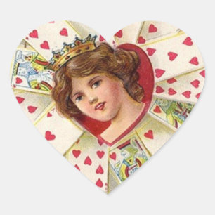 Vintage Valentine Heart Sticker