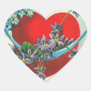 Vintage Valentine Heart Stickers