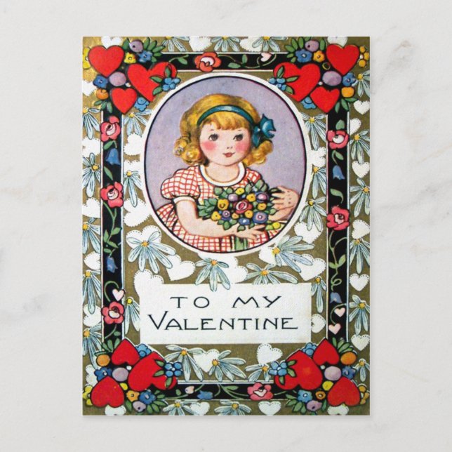 Vintage Valentine Holiday Postcard (Front)