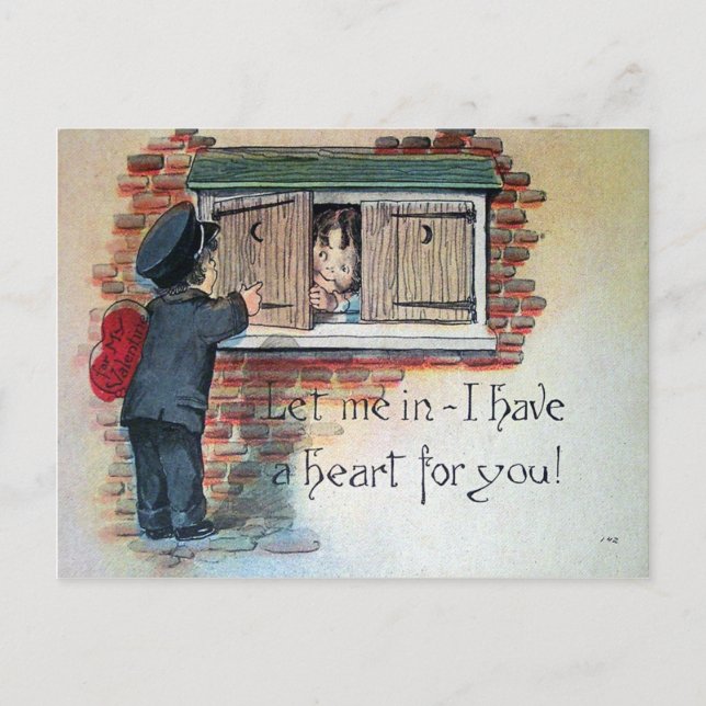 Vintage Valentine Holiday Postcard (Front)