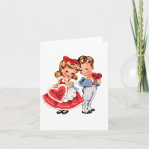 Vintage Valentine Kids Folded Greeting Card 