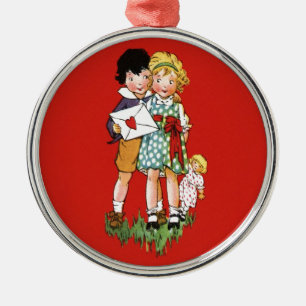 Vintage Valentine Metal Tree Decoration