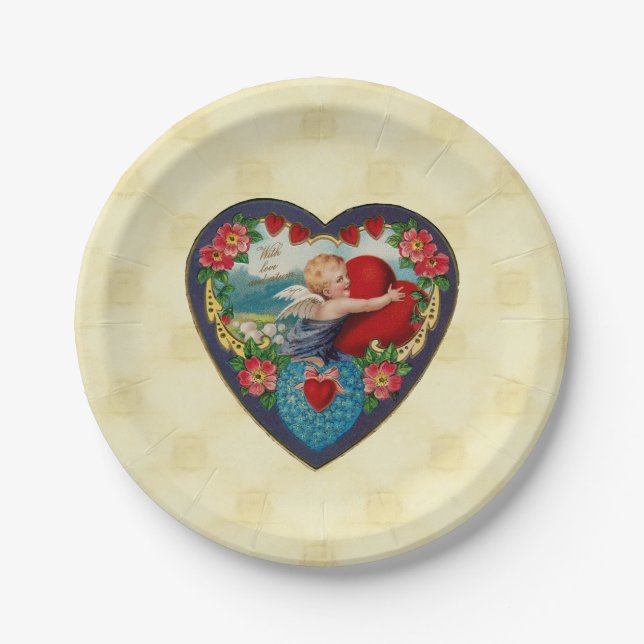 Vintage Valentine  Paper Plate (Front)
