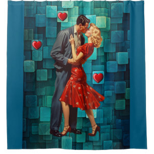 VINTAGE VALENTINE PASSION SHOWER CURTAIN