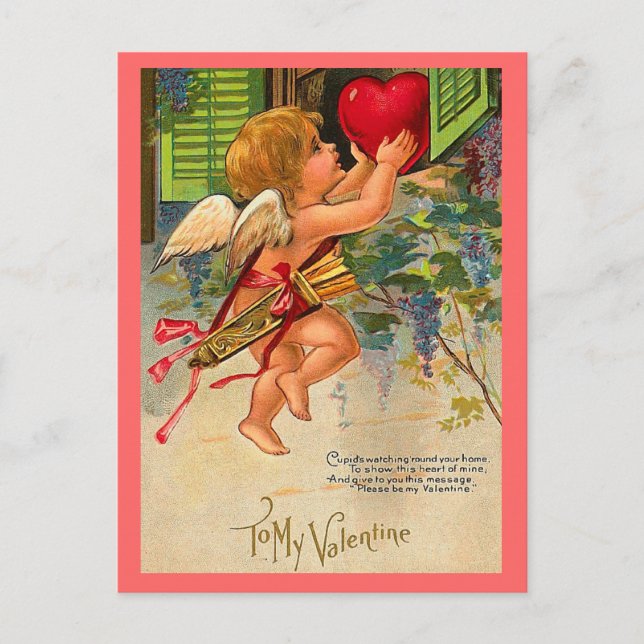 Vintage Valentine Postcard (Front)
