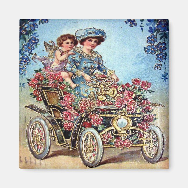 Vintage Valentine Postcard Magnet (Front)