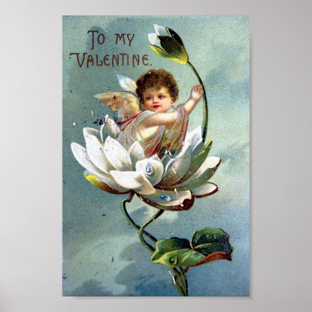Vintage Valentine Postcard Poster (Front)