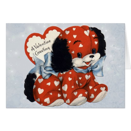 Vintage Valentine Puppy Card for Kids