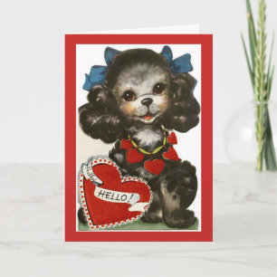 Vintage Valentine Puppy Holiday Card