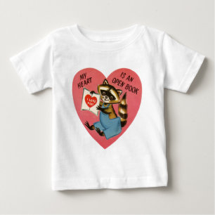 Vintage Valentine Racoon Baby T-Shirt