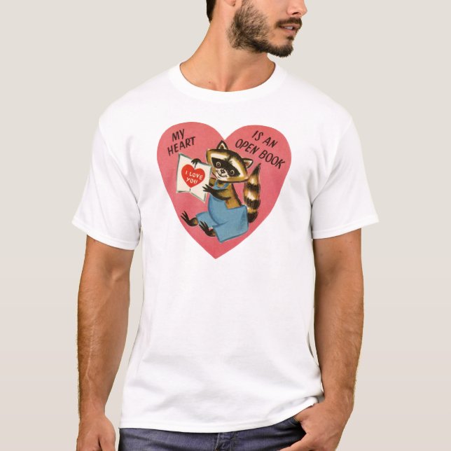 Vintage Valentine Racoon T-Shirt (Front)
