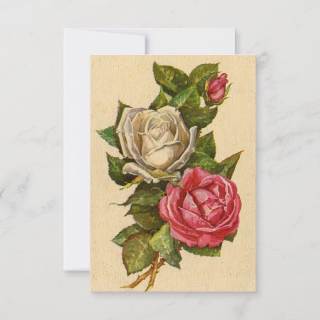 Vintage Valentine Roses Holiday Postcard (Front)