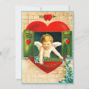 Vintage Valentine’s Day Angel Full Of Love Holiday Card