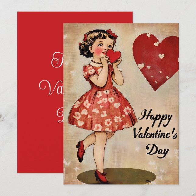Vintage Valentine’s Day Holiday Card (Front/Back)