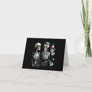 Vintage Valentine Skeleton Couple Card