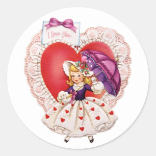 Vintage Valentine stickers