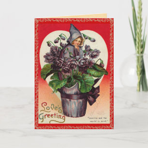 Vintage Valentine Violets Card