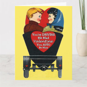 Vintage Valentine, You're Driving Me Mad Valentine Card