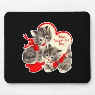 Vintage Valentine's Day Cat Kitten Kitty Retro Val Mouse Mat