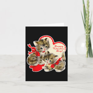 Vintage Valentine's Day Cat Kitty Kitten Retro Val Card