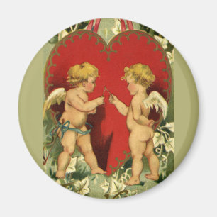 Vintage Valentine's Day, Cherubs Make a Wish Magnet