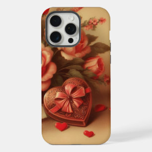 Vintage Valentine's Day Chocolates and Flowers iPhone 15 Pro Max Case