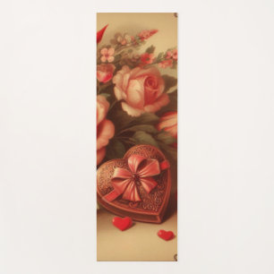 Vintage Valentine's Day Chocolates and Flowers Yoga Mat