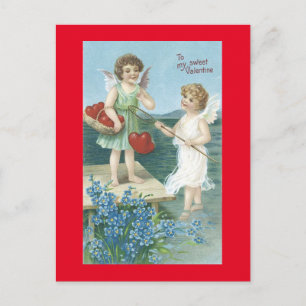Vintage Valentine's Day Collecting Hearts Holiday Postcard