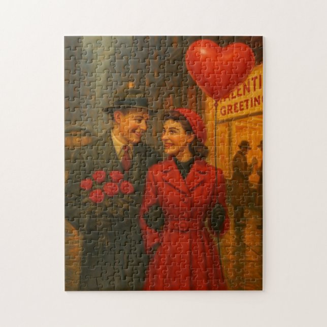 Vintage Valentine's Day couple Jigsaw Puzzle (Vertical)
