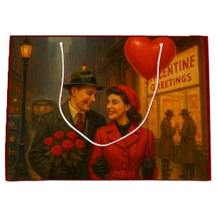 Vintage Valentine's Day couple Large Gift Bag