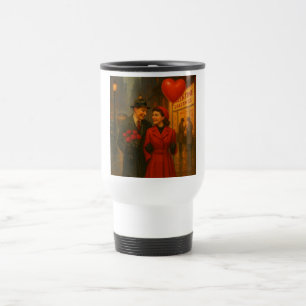 Vintage Valentine's Day couple Travel Mug