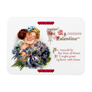 Vintage Valentine's Day Cupid's Kiss Magnet