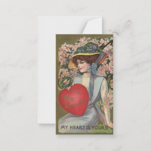 Vintage Valentine's Day, Elegant Lady with Heart Card