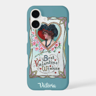 Vintage Valentine's Day, Elegant Woman in a Heart