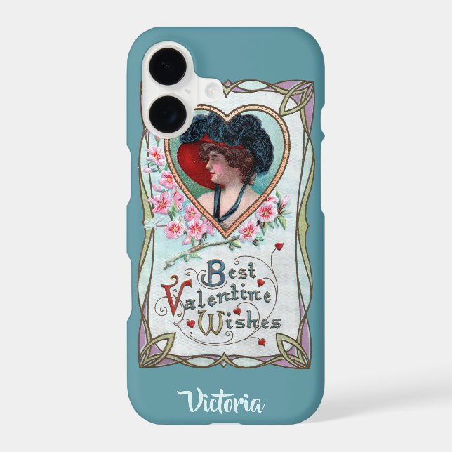 Vintage Valentine's Day, Elegant Woman in a Heart (Back)