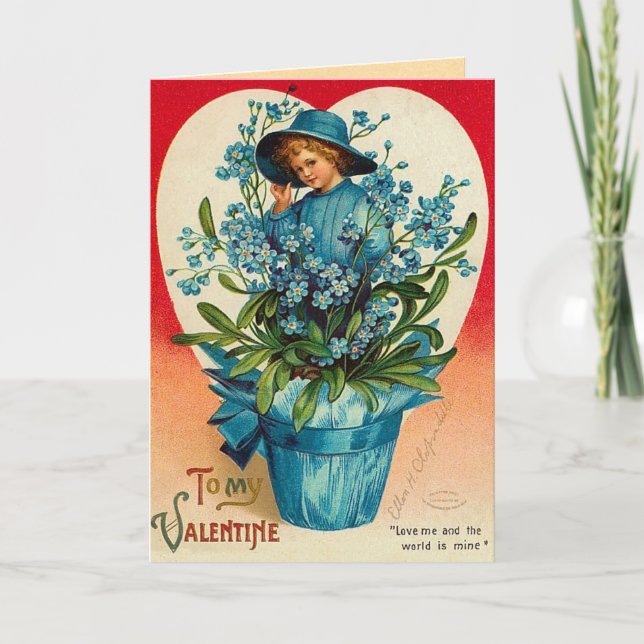 Vintage Valentine's Day Floral Card (Front)
