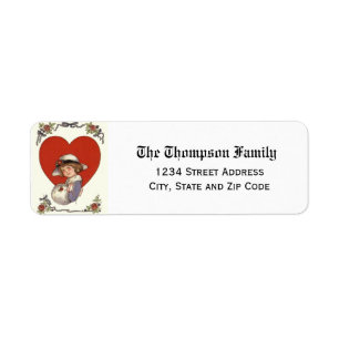 Vintage Valentine's Day Heart & Child