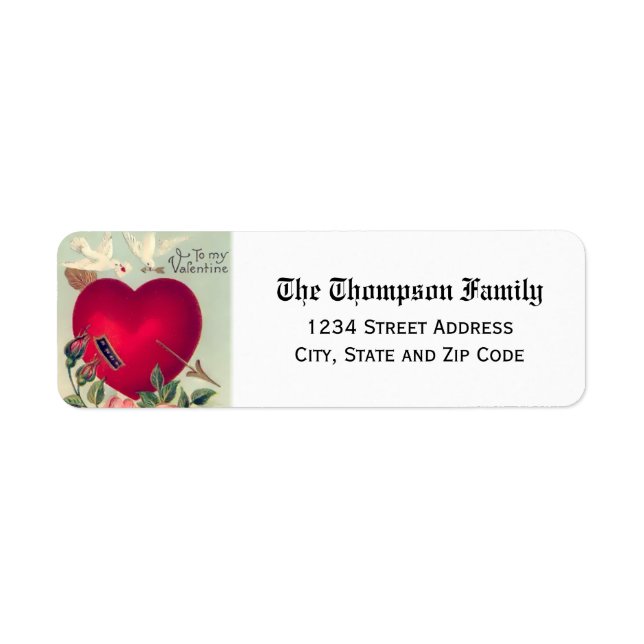 Vintage Valentine's Day Heart & Doves (Front)