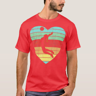 Vintage Valentines Day Heart Gifts Volleyball Play T-Shirt