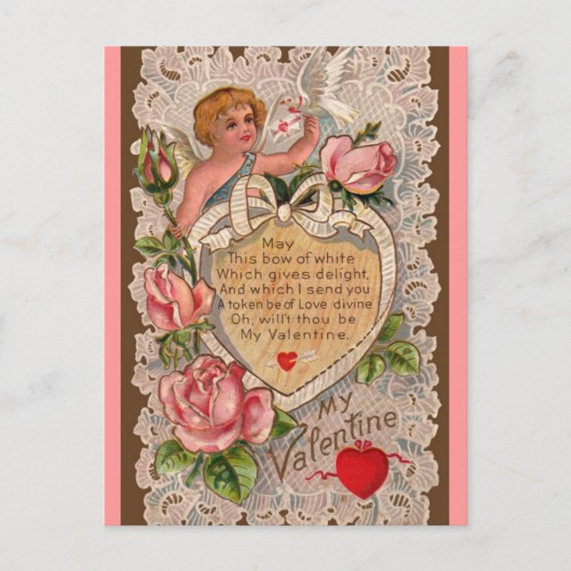 Vintage Valentine's day holiday postcard (Front)