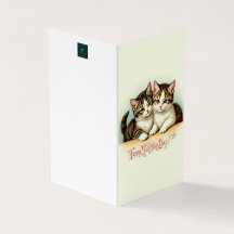 Vintage Valentine's Day Kittens Blank Greeting