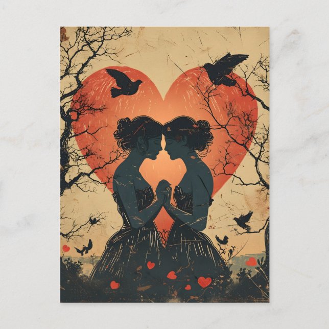 Vintage Valentine's Day LGBTQ Postcard (Front)